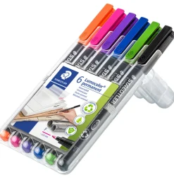 Tuscher - 6 stk. - Lumocolor Perm - 0,6 mm>Staedtler