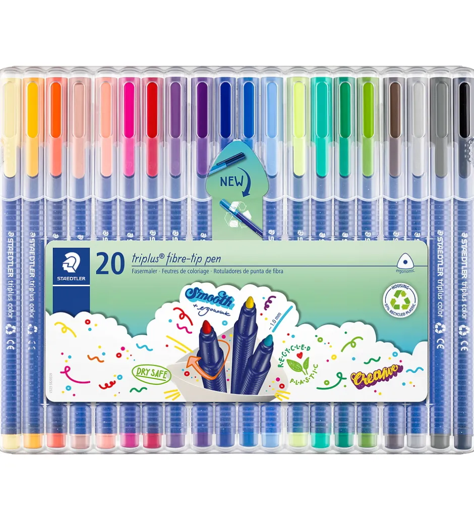 Tuscher - 20 stk - Triplus Fibre-tip Pen - 1,0 mm>Staedtler Sale