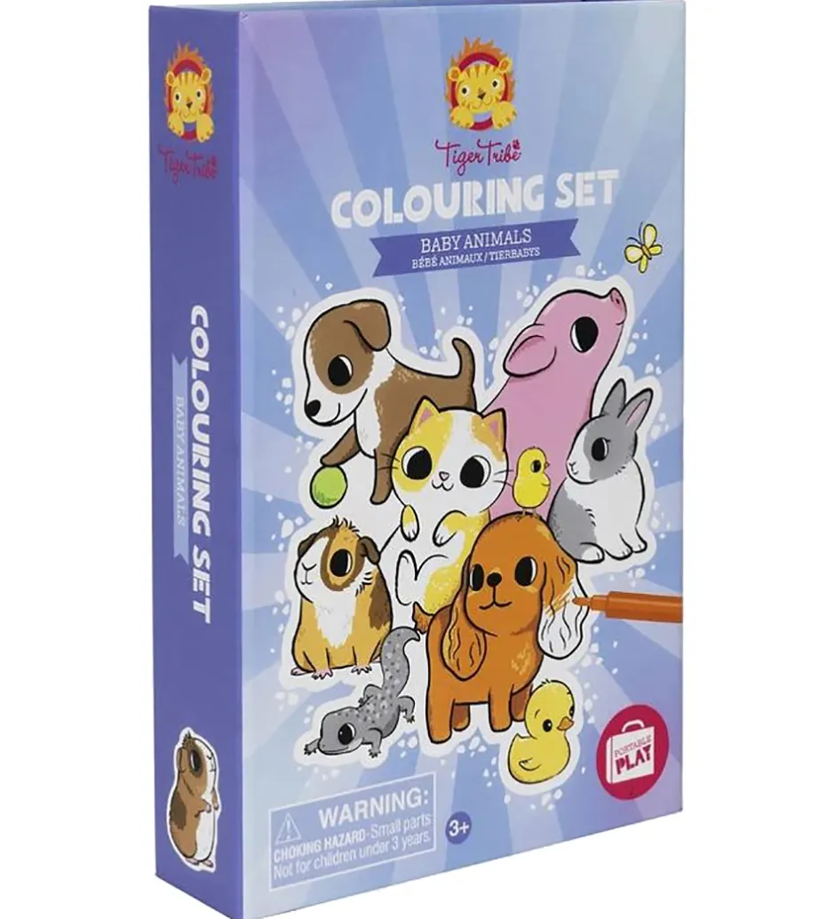 Farevsæt - Colouring Set - Baby Animals>Tiger Tribe
