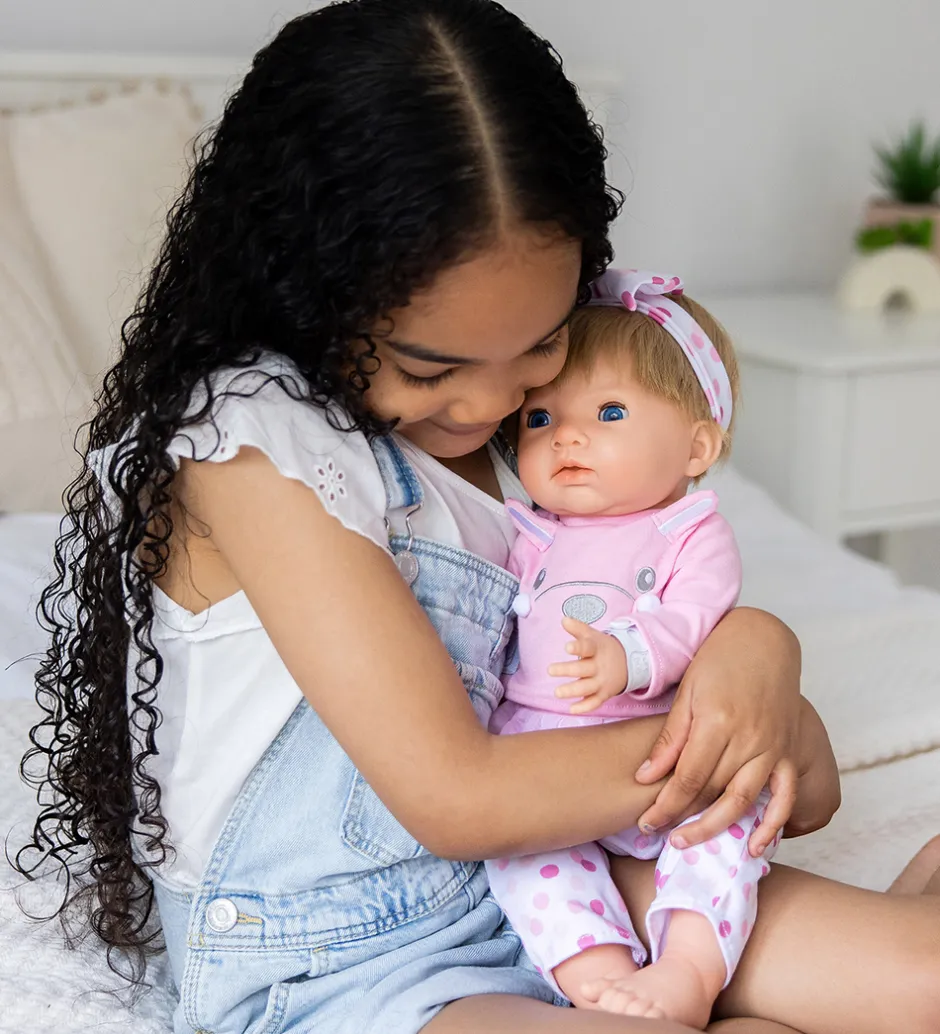 Dukke m. Blond Hår - Pink Bunny Baby>Tiny Treasures Discount