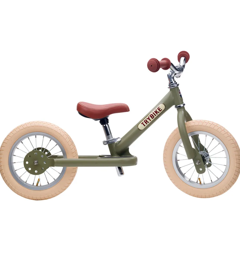 Løbecykel - Steel - Vintage Edition - Støvet Grøn>TryBike Sale