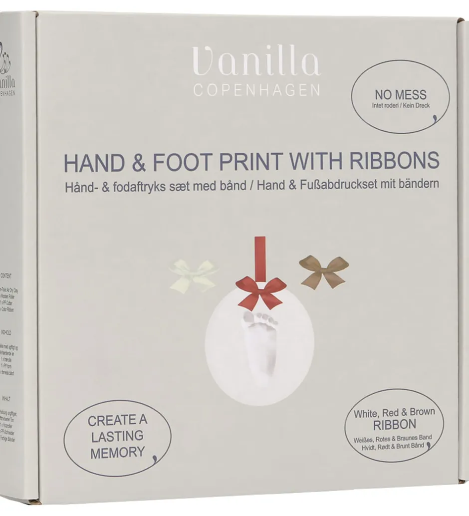 Hånd- og Fodaftryksæt m. Bånd - Hvid/Rød/Brun>Vanilla Copenhagen Clearance