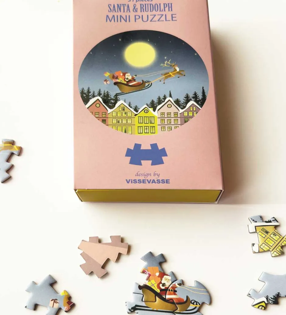Puslespil - Mini - 11x11 cm - 31 Brikker - Santa & Ru>Vissevasse Sale